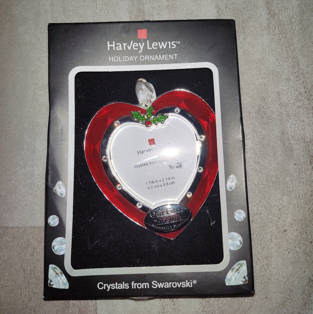 Harvey Lewis “Our First Christmas 2017” Heart Ornament – Crystals from Swarovski